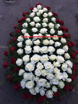 Coroane Funerare Online Trandafiri Albi Cu Rosu
