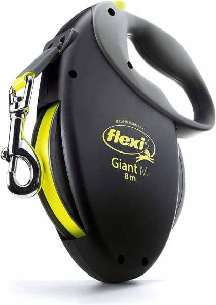 Lesa retractabila Flexi, Giant M, Neon, 8m, pana la 25 kg