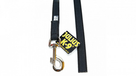 Lesa antiderapanta neagra cu maner pentru caini, Julius-K9, 20 mm/ 2 m