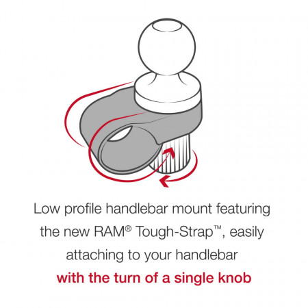 UNPKD RAM HANDLEBAR MOUNT WITH ACTION CAMERA ADAPTER SHORT ARM