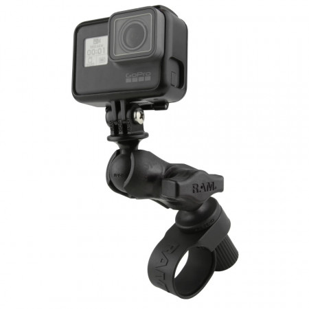 UNPKD RAM HANDLEBAR MOUNT WITH ACTION CAMERA ADAPTER SHORT ARM