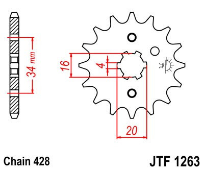 Pinion fata JT JTF 1263-12 12T, 428