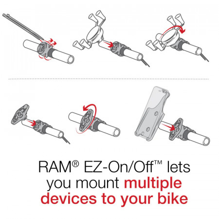 UNPKD RAM X-GRIP RAIL EZ-ON W/SWIVEL