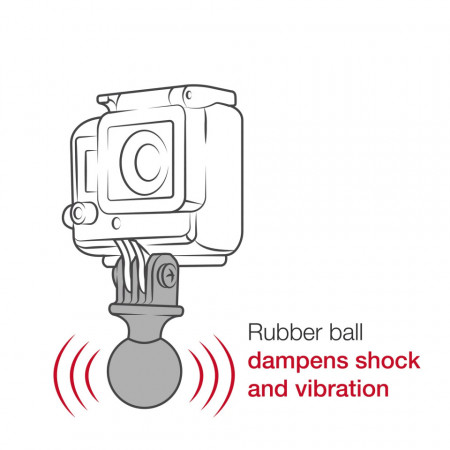 UNPKD RAM HANDLEBAR MOUNT WITH ACTION CAMERA ADAPTER SHORT ARM