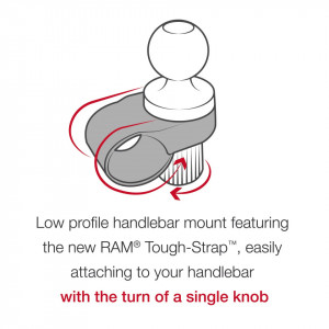 UNPKD RAM HANDLEBAR MOUNT WITH ACTION CAMERA ADAPTER SHORT ARM