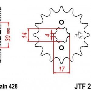Pinion fata JT JTF 273-15 15T, 428