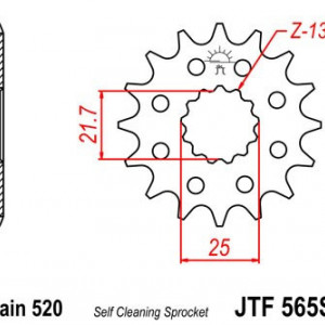 Pinion fata JT JTF 565-12SC 12T, 520 Self Cleaning Lightweight