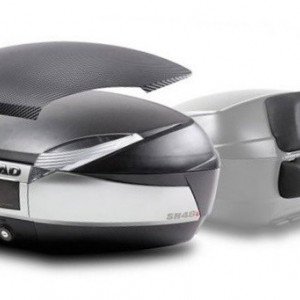 Top case SHAD SH48 New Titanium with backrest, carbon cover and PREMIUN SMART lock
