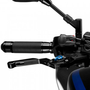 Brake lever without adapter PUIG 14NNA extendable folding negru/albastru