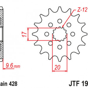 Pinion fata JT JTF 1905-14 14T, 428