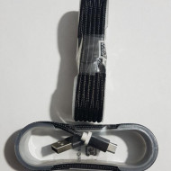 CABLU MICRO USB IMPLETIT MUFA METALICA NEGRU 1,5m