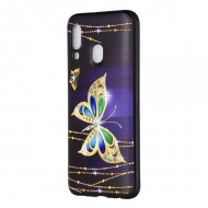 Husa Tech Embossment Patterned TPU Samsung A40 – Diamante Butterfly