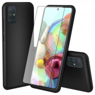 Husa Samsung A51 Full Cover 360 + folie sticla, Negru