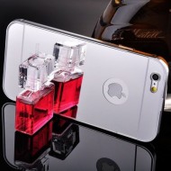 Husa bumper aluminiu cu spate oglina - silver - pentru iPhone 7+