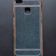 Husa silicon piele-cusatura Huawei P9 lite - Negru