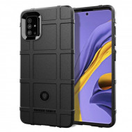 Husa Fusion Shock-proof Rugged Square Grid Texture TPU Shell Samsung Galaxy A71 – Black
