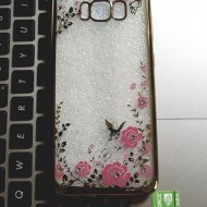 Husa silicon placata si pietricele Samsung S8
