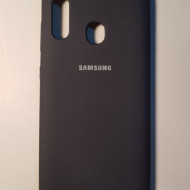 Husa Silicone Cover logo Samsung A20 Black