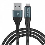 Yesido - Data Cable (CA-62) - USB to Lightning, 2.4A, 1.2m - Black