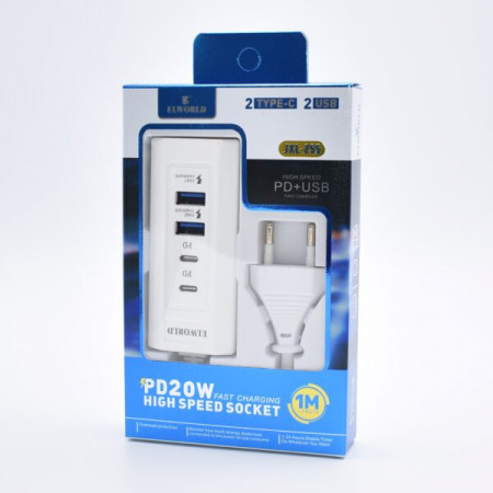 Incarcator cu 4 porturi USB+PDTYPE-C 20W – JXL-255