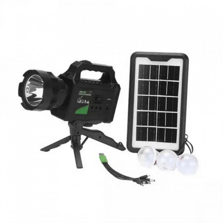 Kit panou solar lanterna cu trepied si 3 becuri GD-P50 drumetii , camping , pescuit
