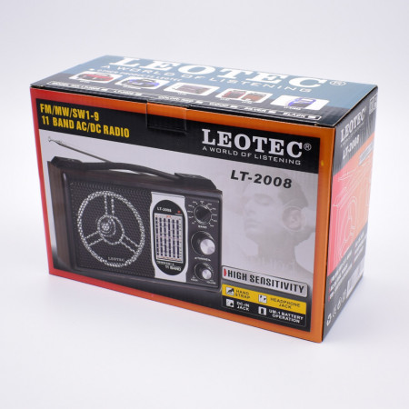 Radio Portabil ,FM,MW,SW1-9 11 benzi ,LEOTEC LT-2008