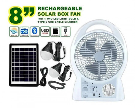 GdLite GD8029 - Ventilator eco-friendly cu panou solar și funcție de iluminare LED