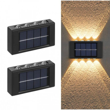 Set 2 bucăți lămpi solare de perete - iluminare eficientă pentru exterior