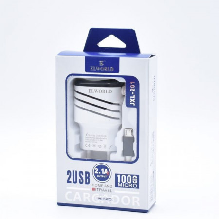 Incarcator Fast Charging Cu 2 USB MicroUSB 5V 2.1A Elworld – JXL-201