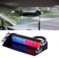 Stroboscop auto politie, LED, COB, 12V, parbriz, Albastru-Rosu
