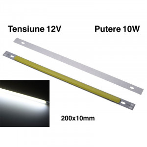 BARA LED COB, 12V, lungime 20cm, ALB-RECE