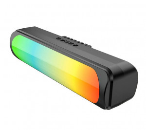 Boxa portabila bluetooth, lumini disco, MicroSD, radio FM, AUX, TF, USB, display LED, MP3, 2x5W, ZQS-2205, negru