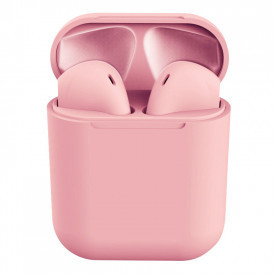 Casti i12 wireless TWS , bluetooth, Stereo, AirPods, earbuds, Compatibile cu Apple si Android culoare roz