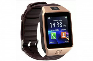 Ceas Smartwatch DZ09, bluetooth, Apelare, Contacte, Pedometru, Galerie, Cronometru, Camera 1.3MP, 1.54 Inch, Auriu