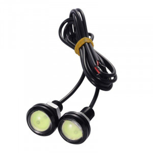 Leduri auto interior/exterior 23MM 12V - 9W, set de 2 bucăți, ip65, alb - iluminare puternică și rezistentă la apă