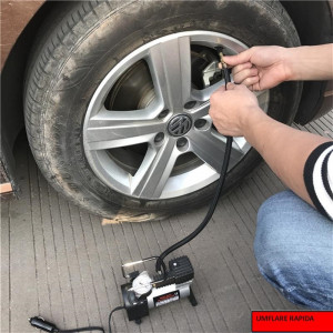Mini Compresor auto, metalic,12V, 140 PSI, Negru