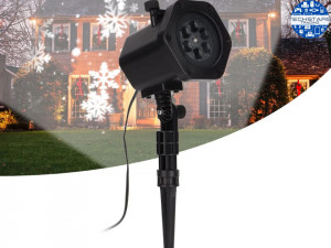Proiector led craciun, exterior, RGB-W, 12W, 12 figurine, proiectie rotativa, IP44