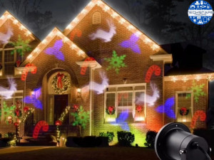 Proiector led exterior craciun, joc de lumini, RGB - W, 12W