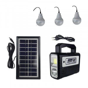 Sistem portabil de iluminat solar GD-8028 3 becuri lanterna camping pescuit drumetii