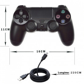 Controller ps4 dualshock, maneta pentru Sony Playstation 4 Pro, Slim, Fat, PC, conexiune prin cablu, negru