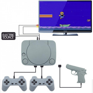 Joc pe televizor terminator, jocul copilariei cu dischete, consola retro cu pistol si 2 joystick-uri incluse, 99999 jocuri integrate