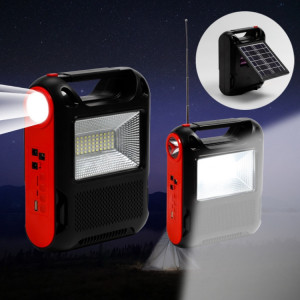 Kit panou solar cu becuri, lanterna 1W, Proiector 18W, difuzor, Bluetooth, MP3, USB, Radio FM, Acumulator 1200mAh, SY-108
