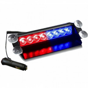 Stroboscop COB rosu albastru led auto parbriz