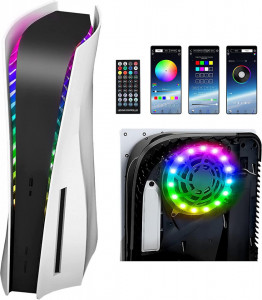 Banda RGB Led cu telecomanda pentru consola PS5 Playstation 5 USB, alba