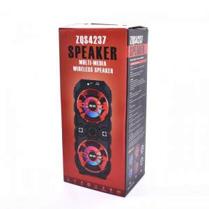 Boxa Portabila Wireless cu Bluetooth ZQS4237, Lumini LED RGB, Putere 10W, Incarcare rapida, SD Card, FM Radio, USB, Negru