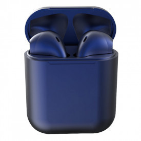 Casti i12 wireless TWS , bluetooth, Stereo, AirPods, earbuds, Compatibile cu Apple si Android culoare albastru