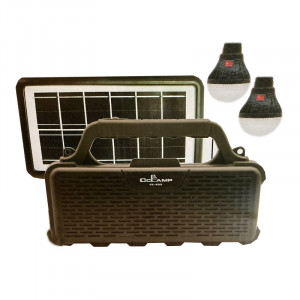 Kit panou solar cu boxa CCLamp, Bluetooth, 3 W, USB, radio FM, 3600 mAh, baterie integrata, lanterna