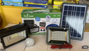 Kit solar CCLAMP CL-19 New, proiector 30 W, functie power bank, 2 becuri incluse