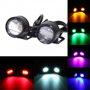 Leduri auto interior / exterior 23MM SMD 12V - 9W cu suport , Set de 2 bucati, ip65, Alb