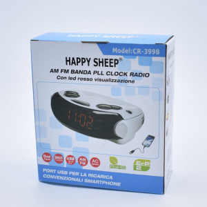 Radio Cu Ceas ,Ecran LED,AM-FM,USB, Alarma Dual, HAPPY SHEEP CR-3998